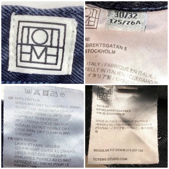 Toteme High Waist Regular Fit Denim Straight Leg Jeans Vintage Black Size 30 New - Picture 6 of 8